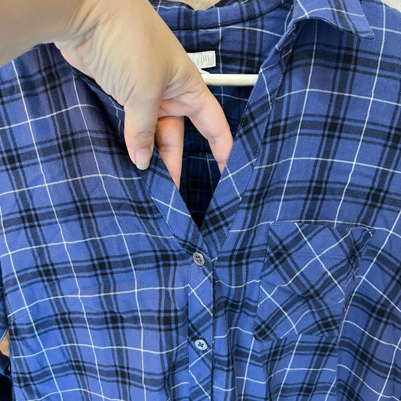 J JILL PLAID TUNIC BUTTON DOWN SHIRT TOP S TOO CUTE LONG EUC - Picture 7 of 13